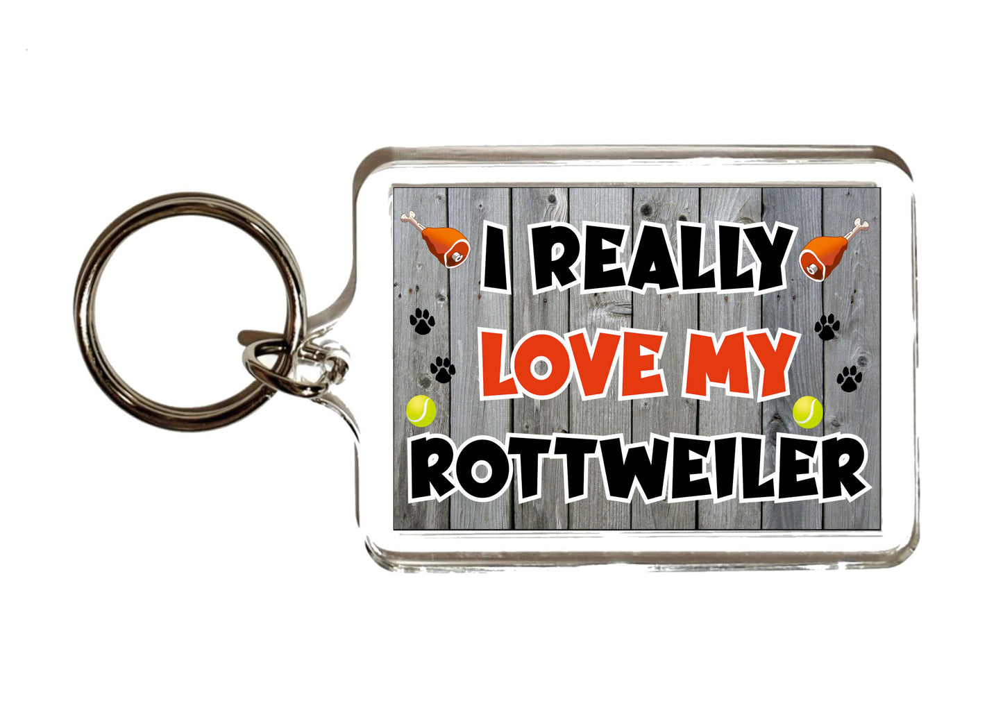Rottweiler Keyring Gift - I Really Love My - Cute Novelty Fun Dog Owner Present