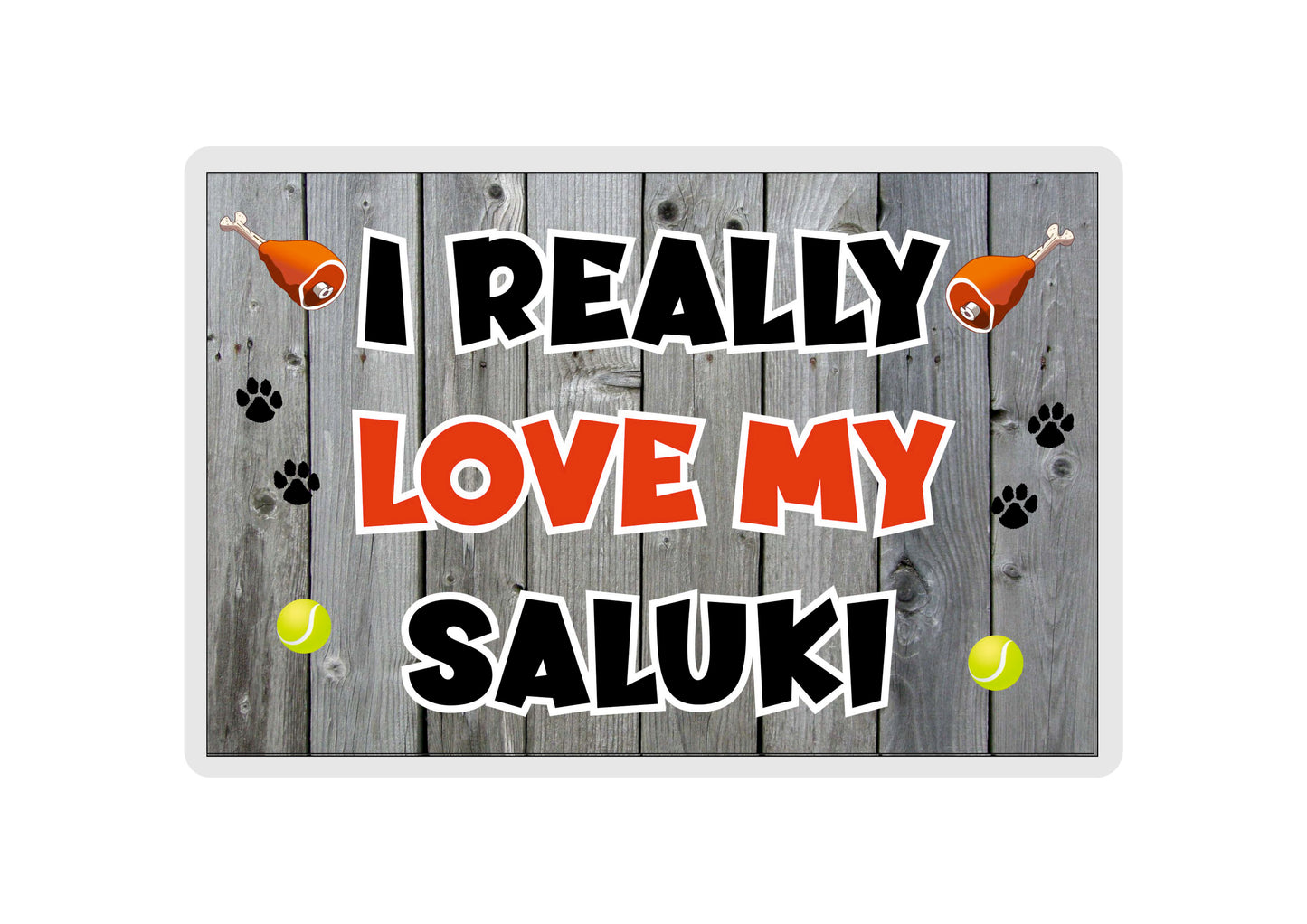 Saluki Fridge Magnet Gift - I Really Love My - Cute Novelty Fun Dog Owner Present