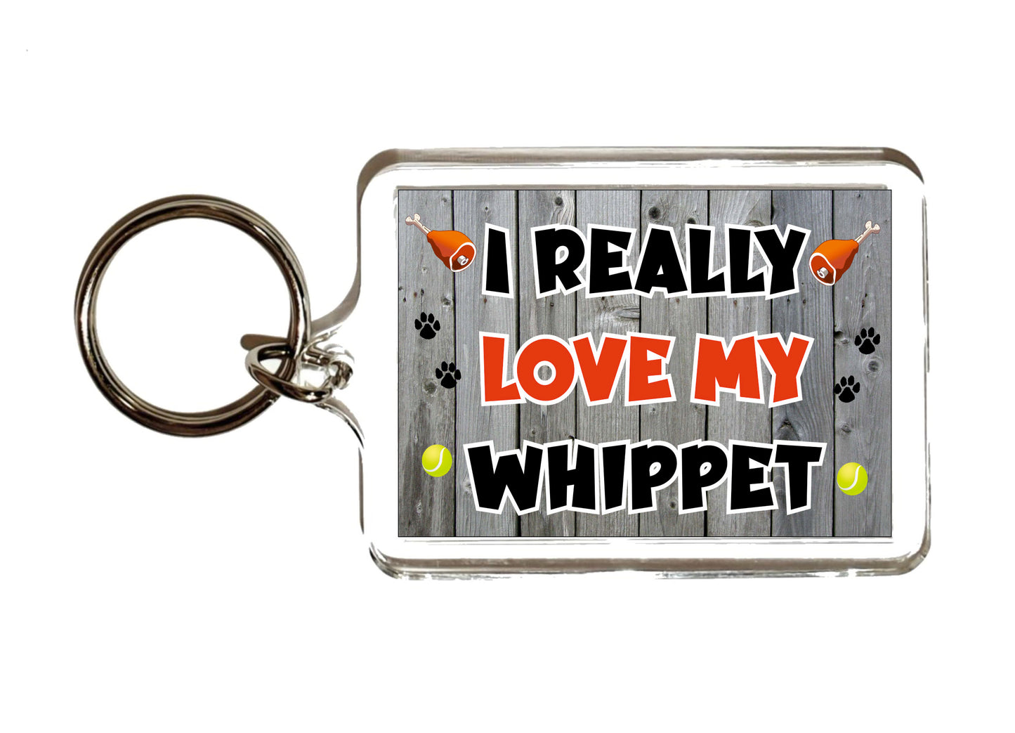 Whippet Keyring Gift - I Really Love My - Cute Novelty Fun Dog Owner Present
