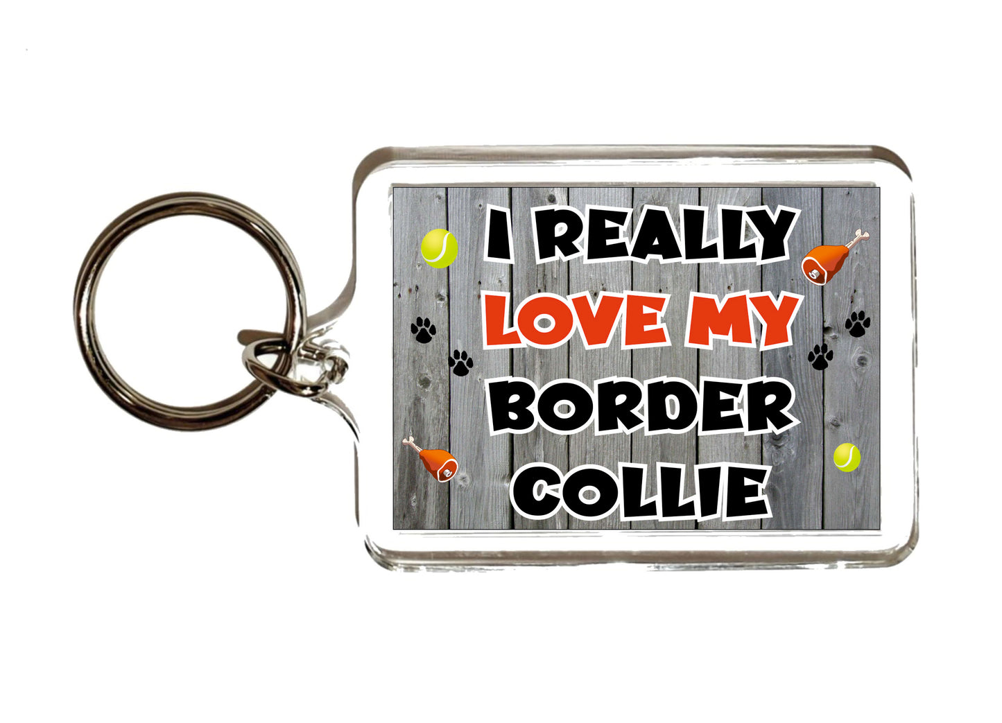 Border Collie Keyring Gift - I Really Love My - Cute Novelty Fun Dog Owner Present