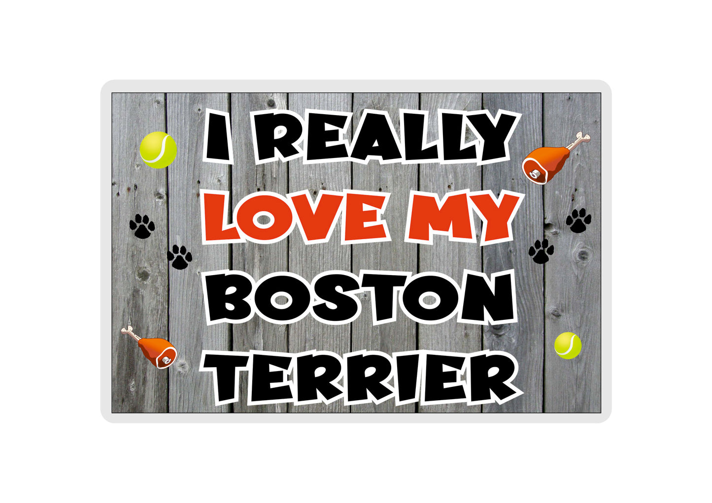 Boston Terrier Fridge Magnet Gift - I Really Love My - Cute Novelty Fun Dog Owner Present