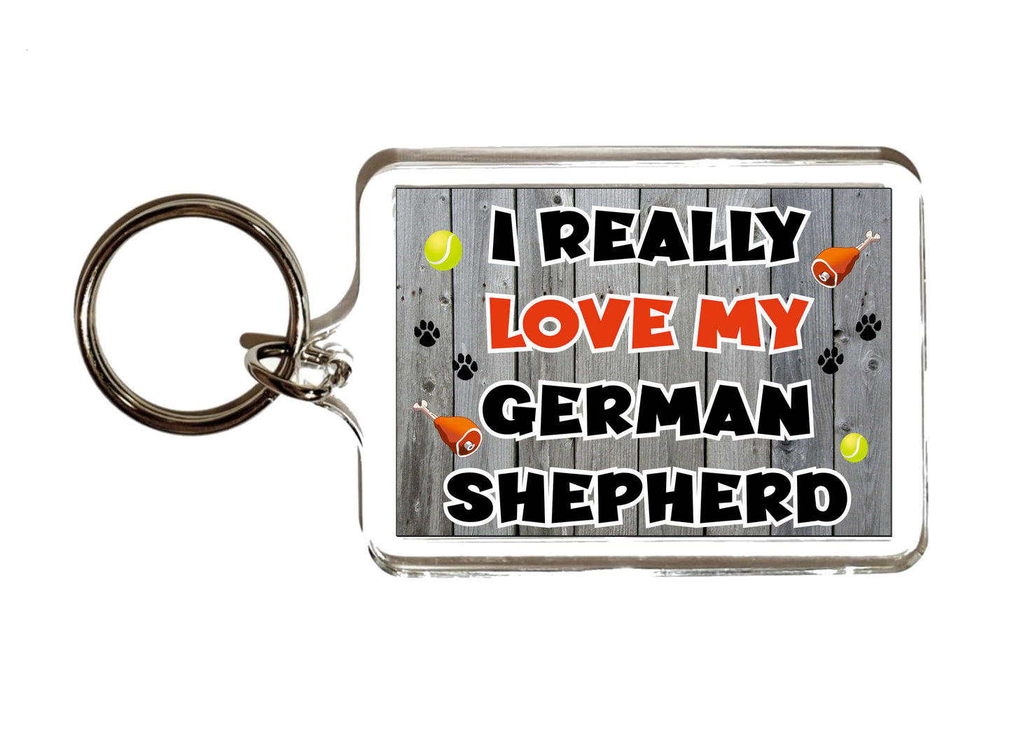 German Shepherd Keyring Gift - I Really Love My - Cute Novelty Fun Dog Owner Present