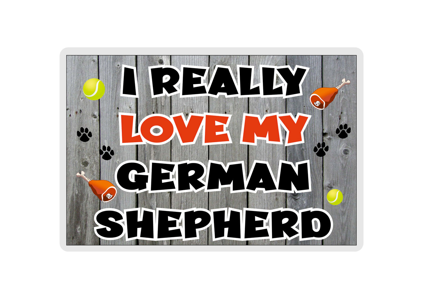 German Shepherd Fridge Magnet Gift - I Really Love My - Cute Novelty Fun Dog Owner Present