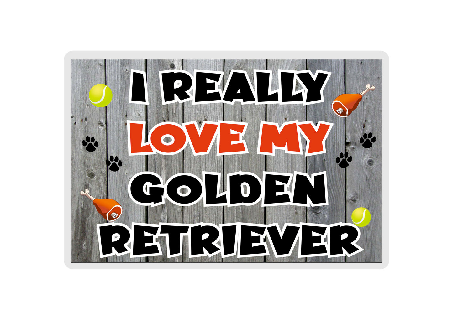 Golden Retriever Fridge Magnet Gift - I Really Love My - Cute Novelty Fun Dog Owner Present