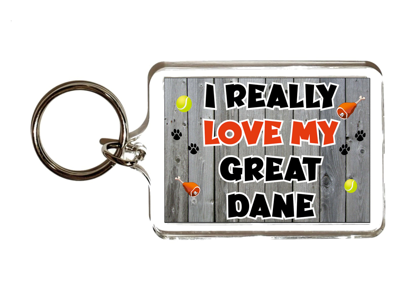 Great Dane Keyring Gift - I Really Love My - Cute Novelty Fun Dog Owner Present