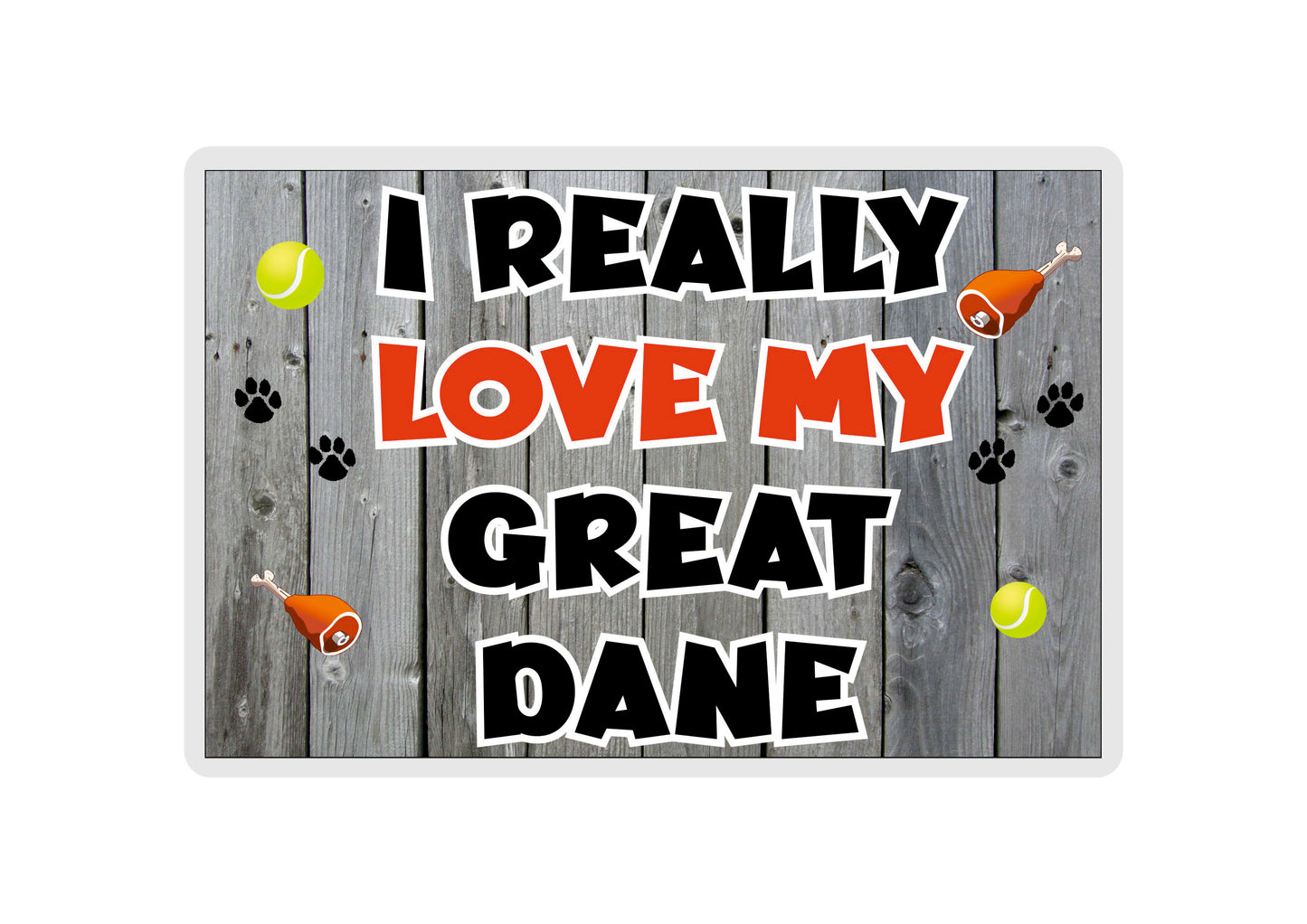 Great Dane Fridge Magnet Gift - I Really Love My - Cute Novelty Fun Dog Owner Present