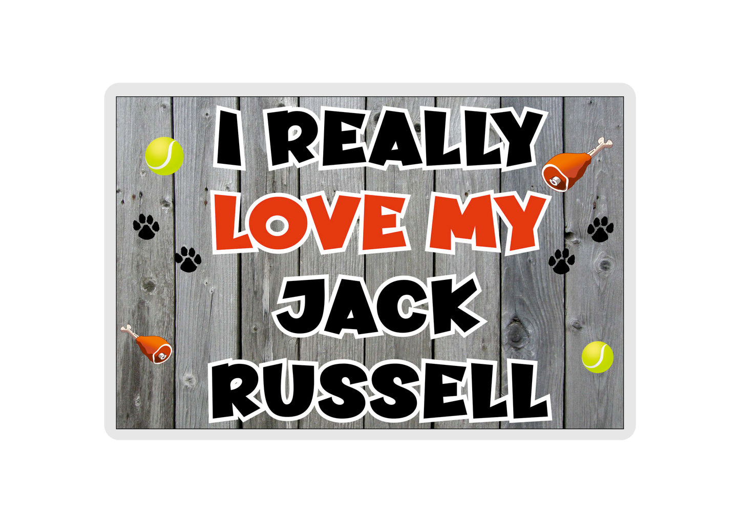 Jack Russell Fridge Magnet Gift - I Really Love My - Cute Novelty Fun Dog Owner Present