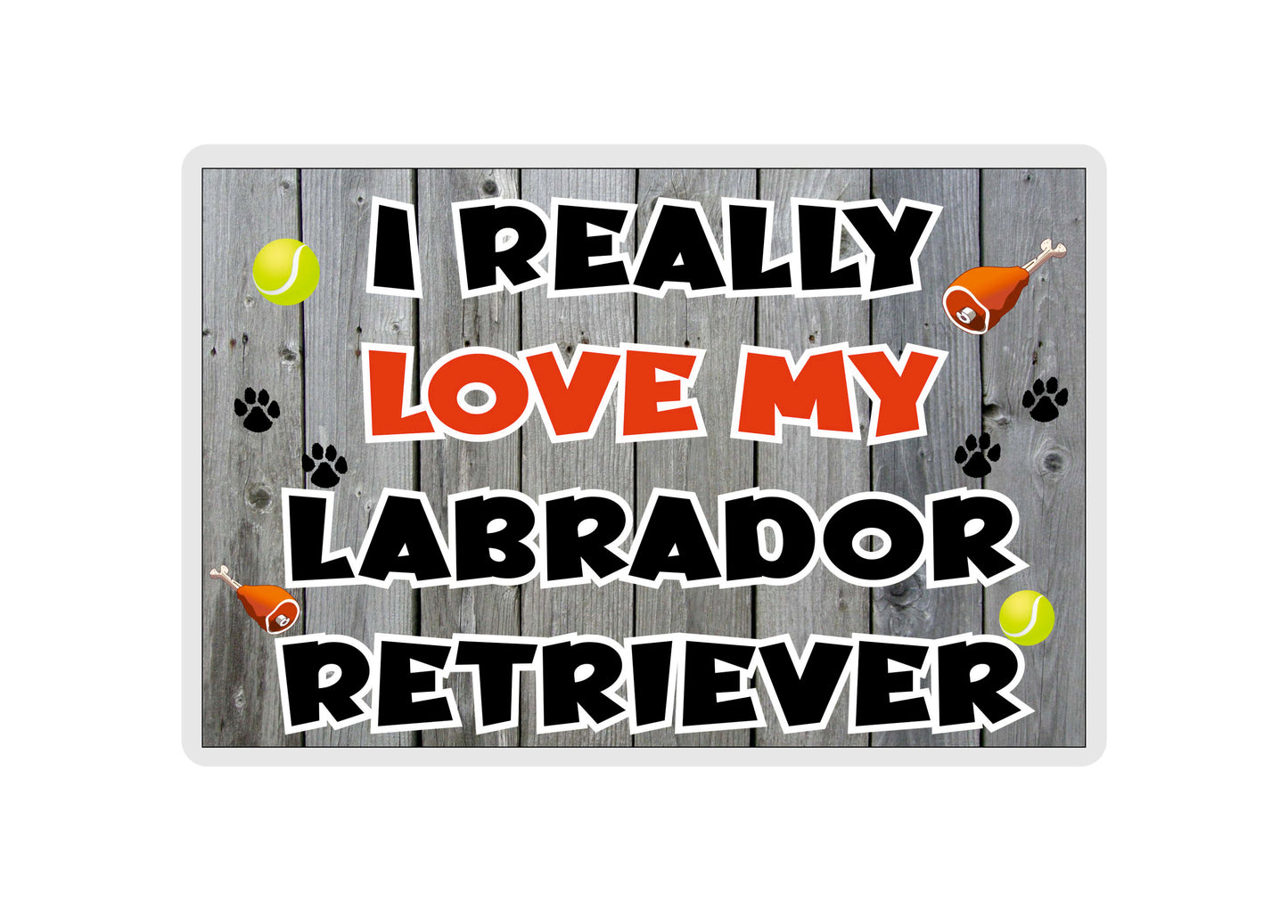 Labrador Retriever Fridge Magnet Gift - I Really Love My - Cute Novelty Fun Dog Owner Present