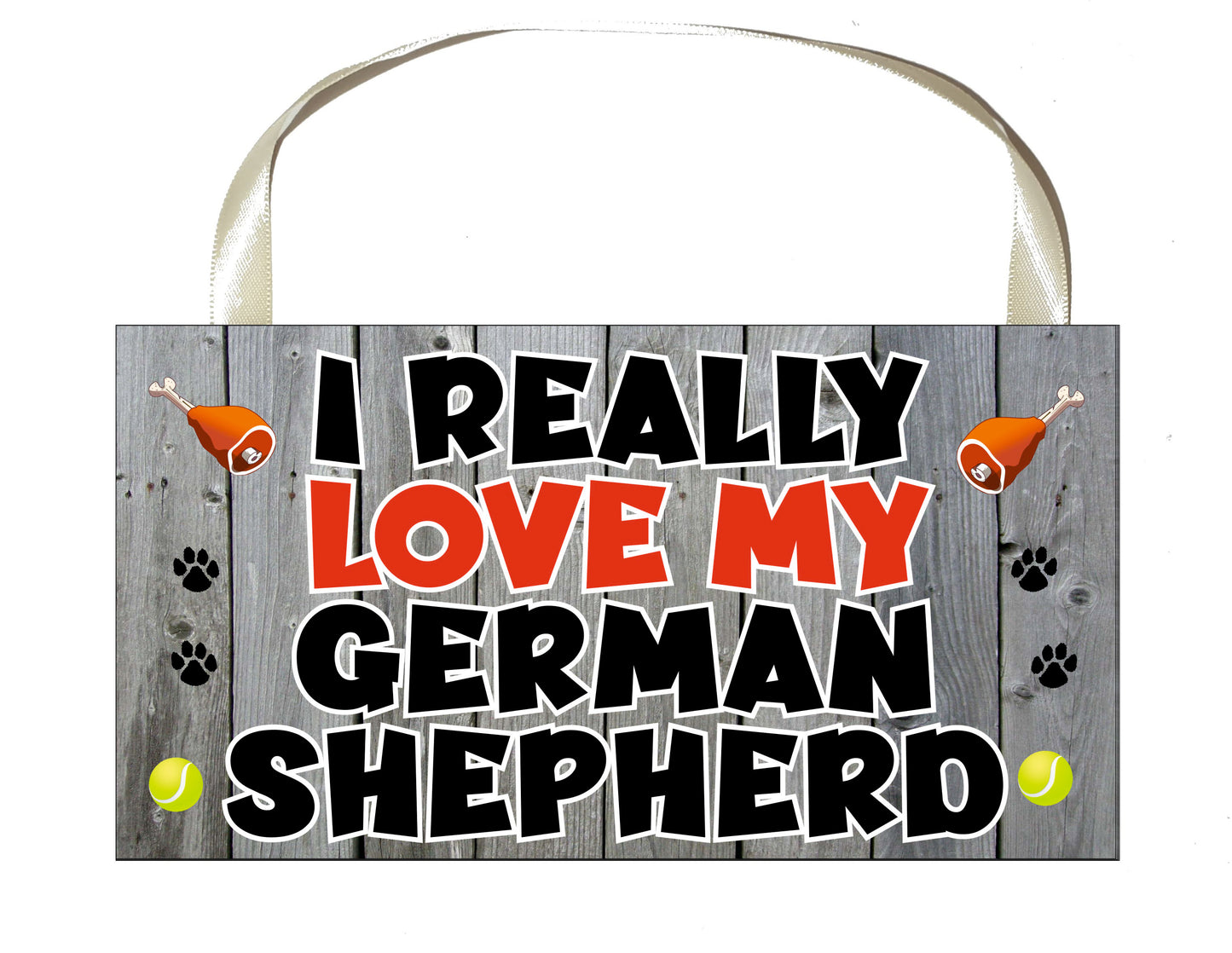 German Shepherd Plaque Gift - I Really Love My - Cute Novelty Fun Alsatian Dog Owner Lover Sign Present