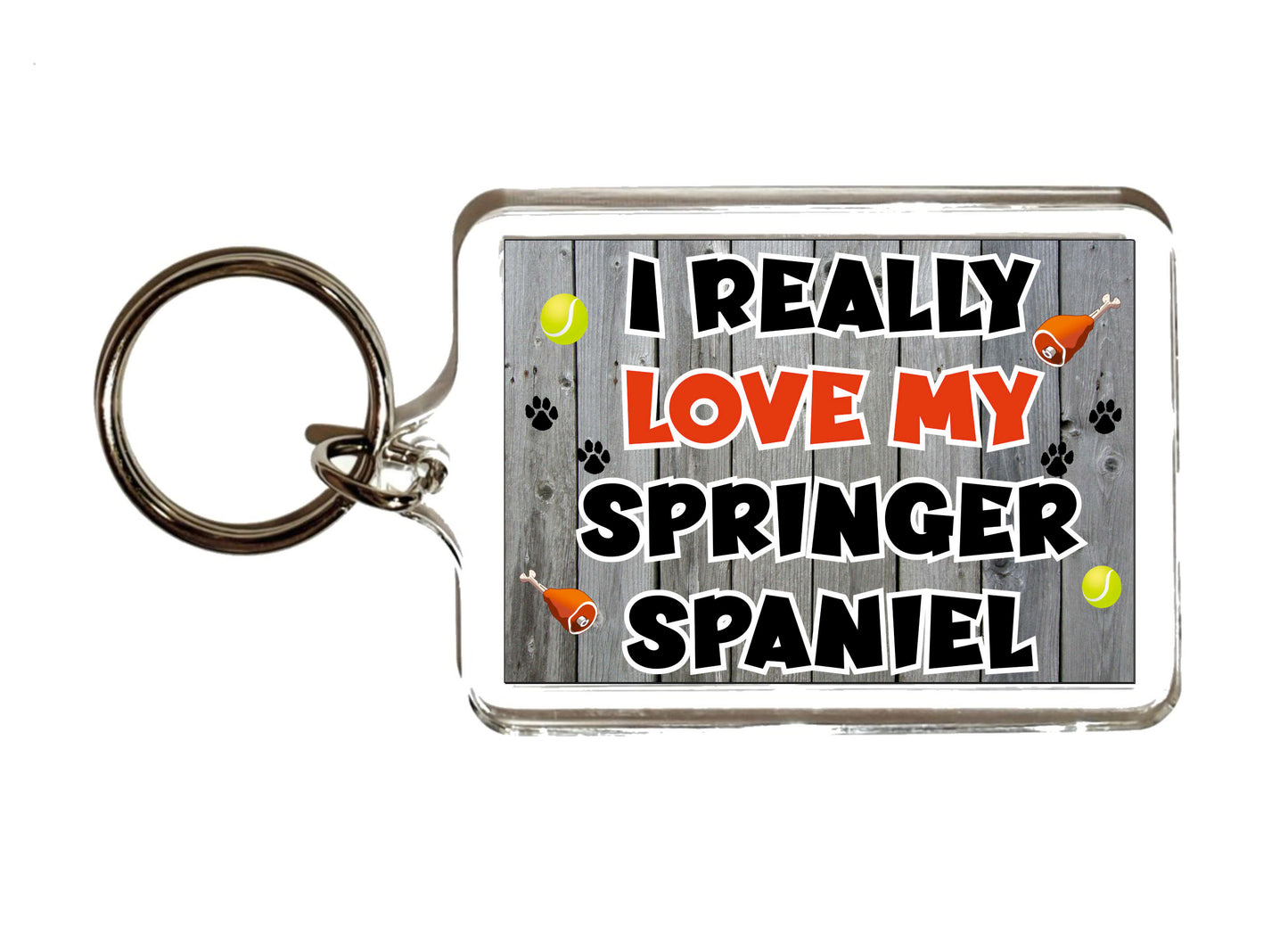 Springer Spaniel Keyring Gift - I Really Love My - Cute Novelty Fun Dog Owner Present