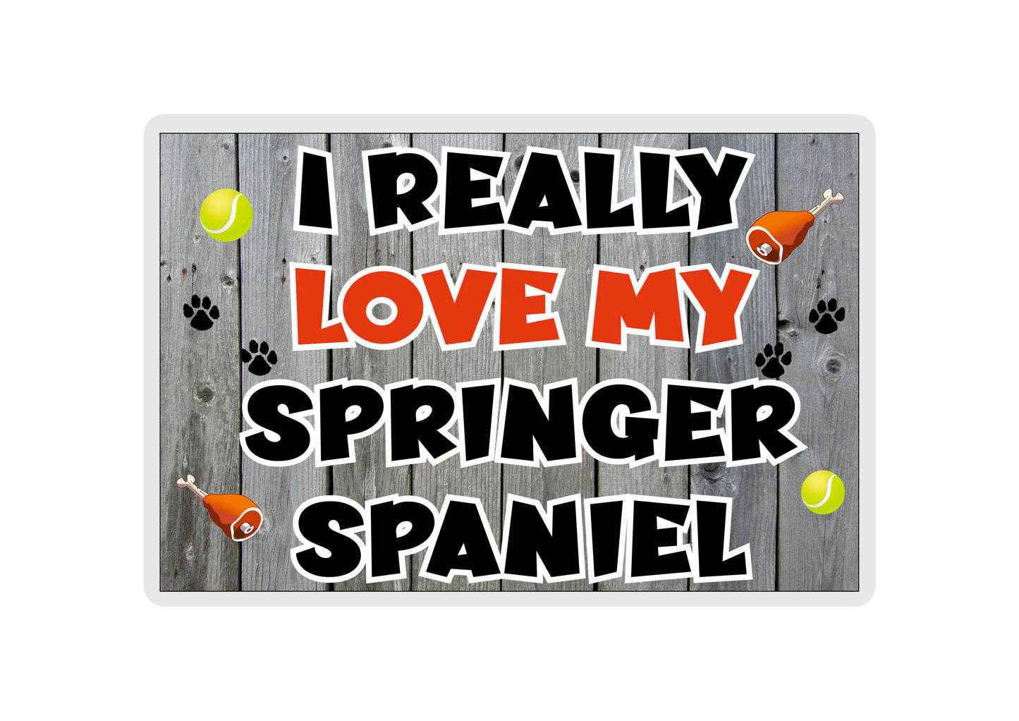Springer Spaniel Fridge Magnet Gift - I Really Love My - Cute Novelty Fun Dog Owner Present