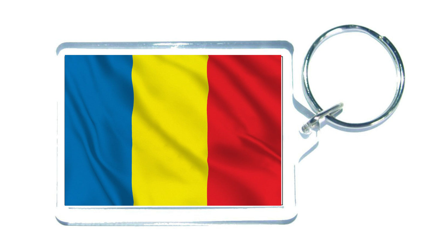 Romania Flag Keyring Gift - Cute Romanian Novelty Key Fob - Birthday Present
