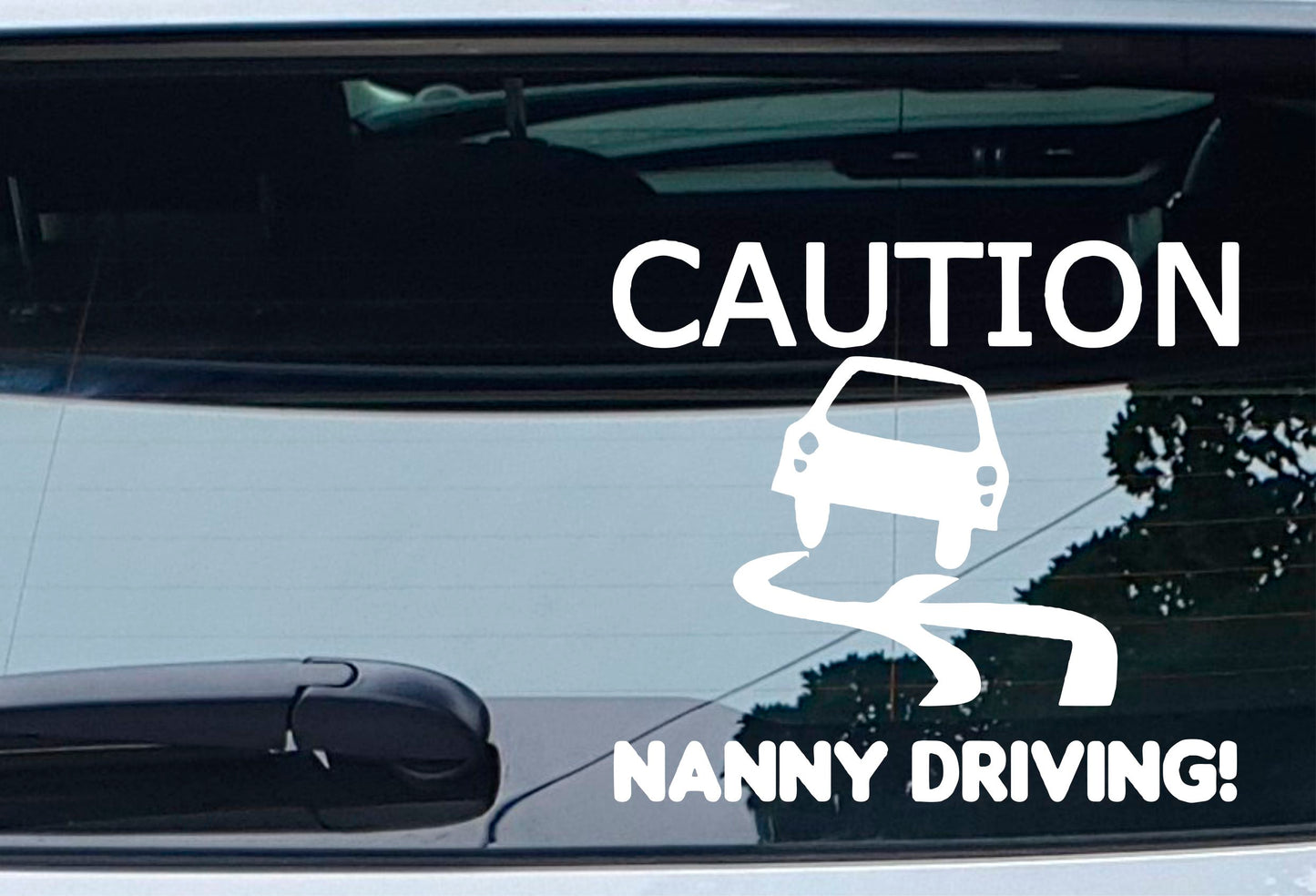 Car Sticker Caution Nanny Driving Funny Novelty Cute Van Truck Bumper Window Decal Present