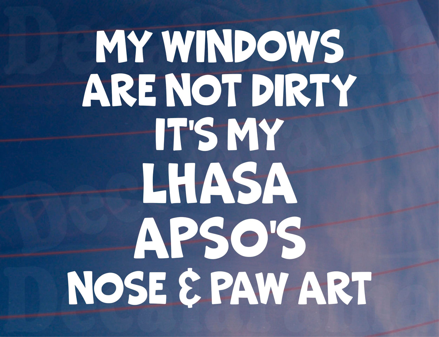 Car Sticker Lhasa Apso Windows Not Dirty Nose & Paw Art Nice Funny Cute Novelty Dog Bumper Boot Decal