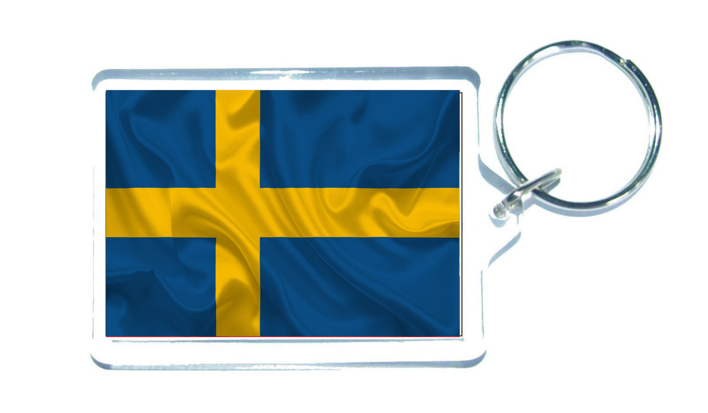 Sweden Flag Keyring Gift - Cute Swedish Novelty Key Fob - Birthday Present