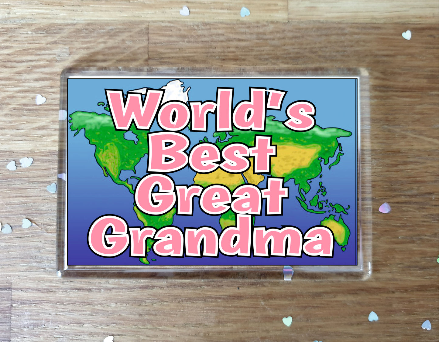 Great Grandma Fridge Magnet - World's Best Great Grandma - Novelty Love Gift - Fun Birthday Christmas Present