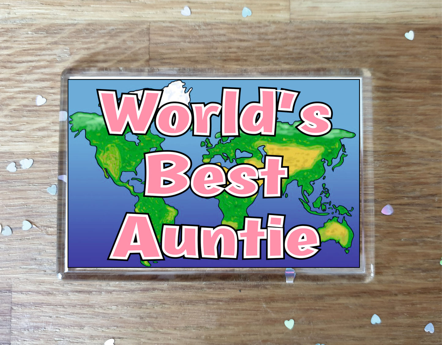 Auntie Fridge Magnet - World's Best Auntie - Novelty Love Gift - Fun Birthday Christmas Present