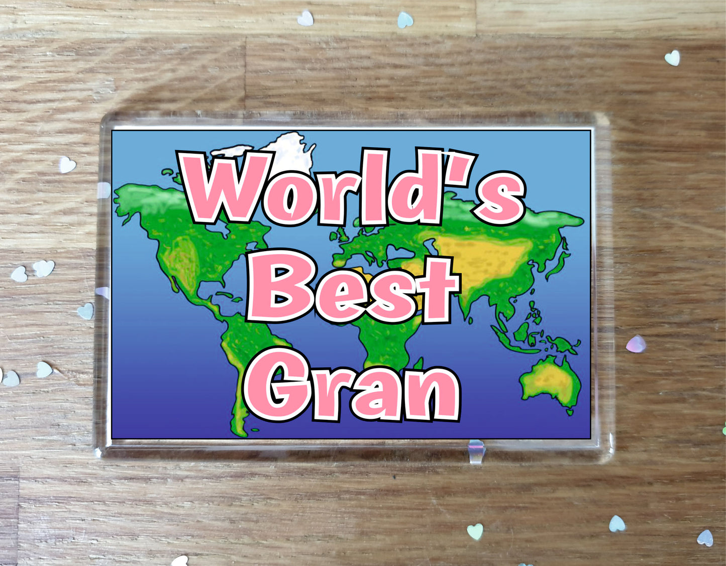 Gran Fridge Magnet - World's Best Gran - Novelty Love Gift - Fun Birthday Christmas Present