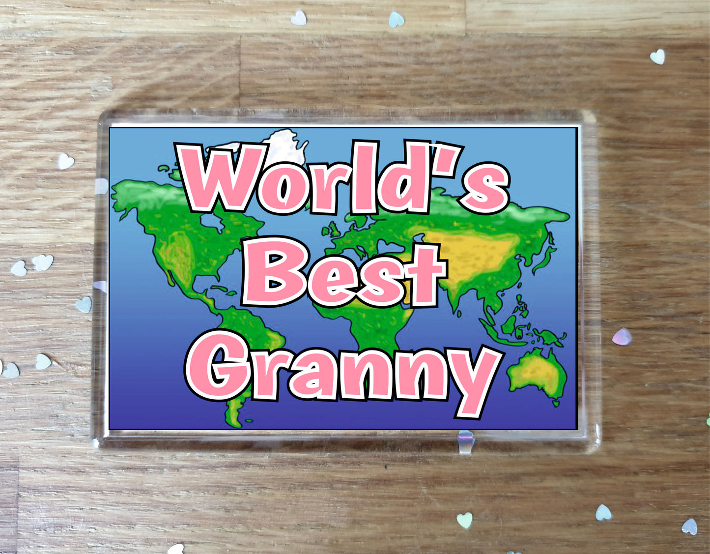 Granny Fridge Magnet - World's Best Granny - Novelty Love Gift - Fun Birthday Christmas Present