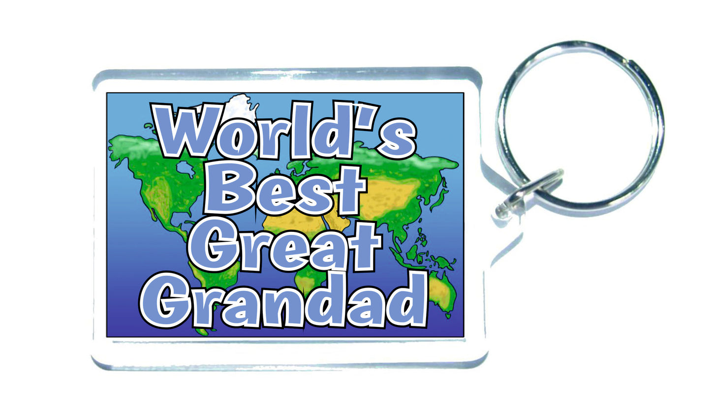 Great Grandad Keyring Gift - World's Best Great Grandad - Fun Novelty Christmas Birthday Present