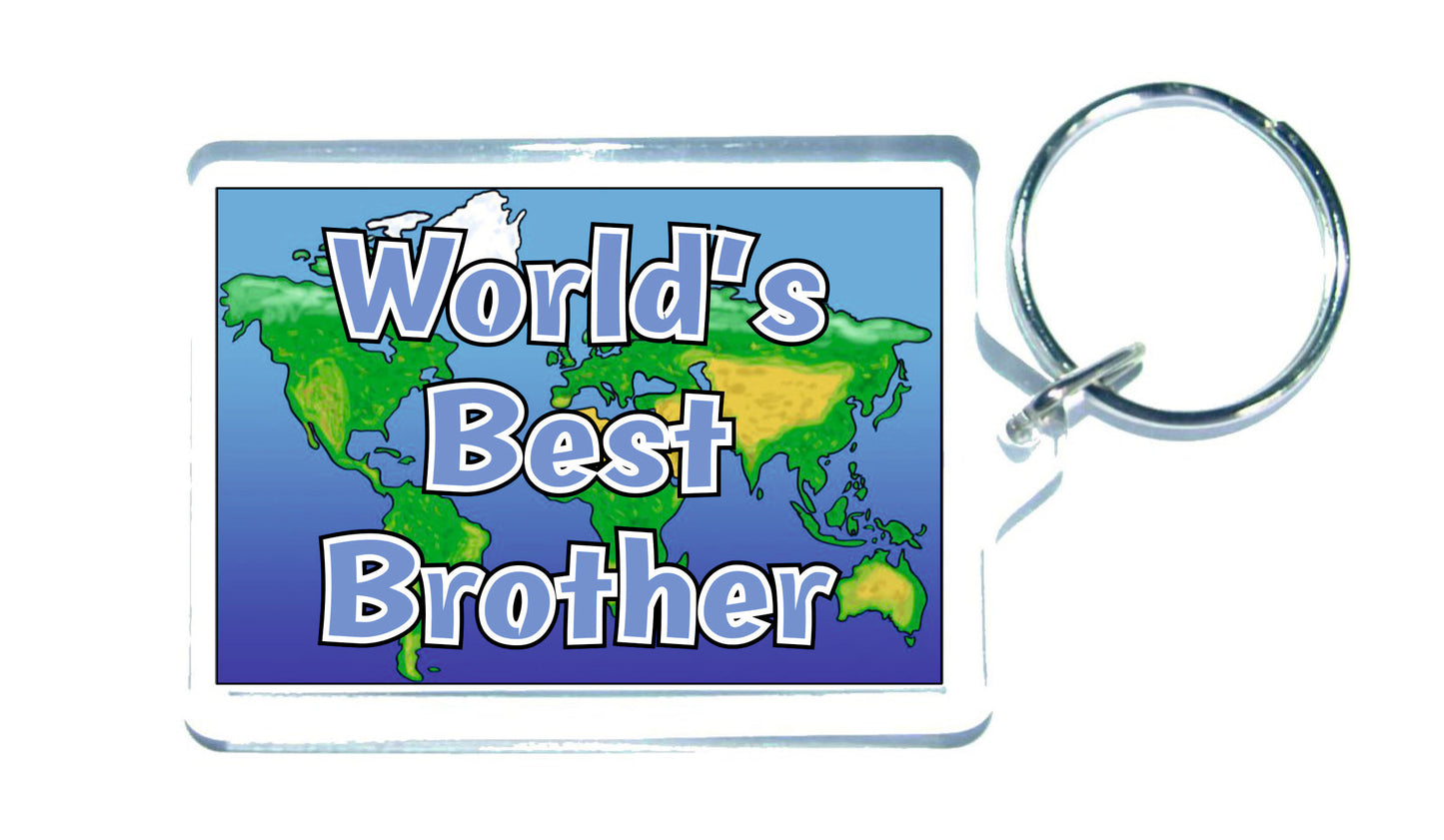 Brother Keyring Gift - World's Best Brother - Fun Novelty Christmas Birthday Present