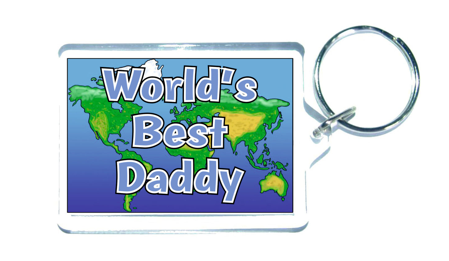 Daddy Keyring Gift - World's Best Daddy - Fun Novelty Christmas Birthday Present