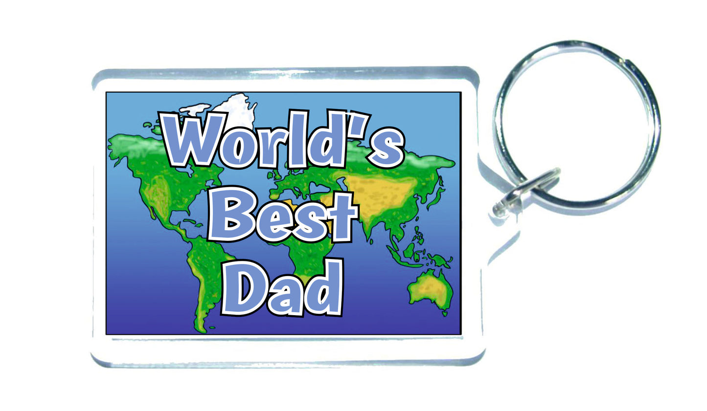 Dad Keyring Gift - World's Best Dad - Fun Novelty Christmas Birthday Present