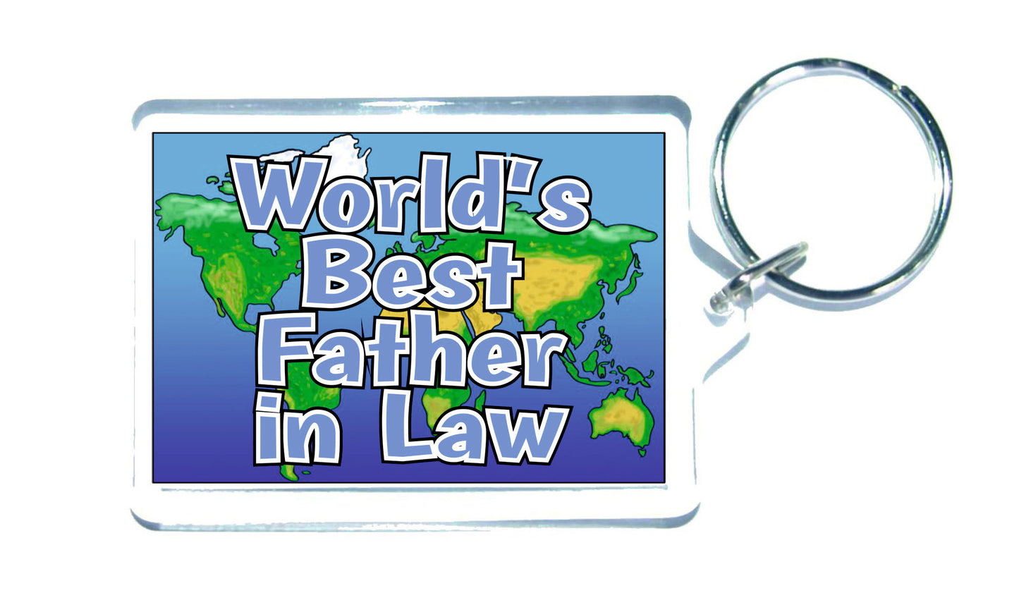 Father in Law Keyring Gift - World's Best Father in Law - Fun Novelty Christmas Birthday Present