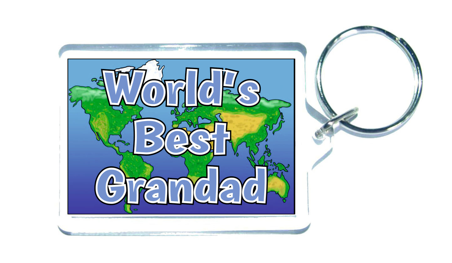 Grandad Keyring Gift - World's Best Grandad - Fun Novelty Christmas Birthday Present