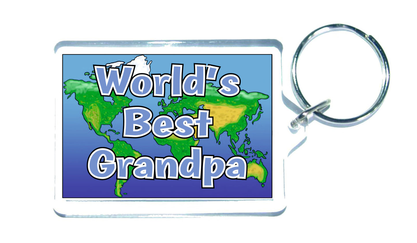 Grandpa Keyring Gift - World's Best Grandpa - Fun Novelty Christmas Birthday Present
