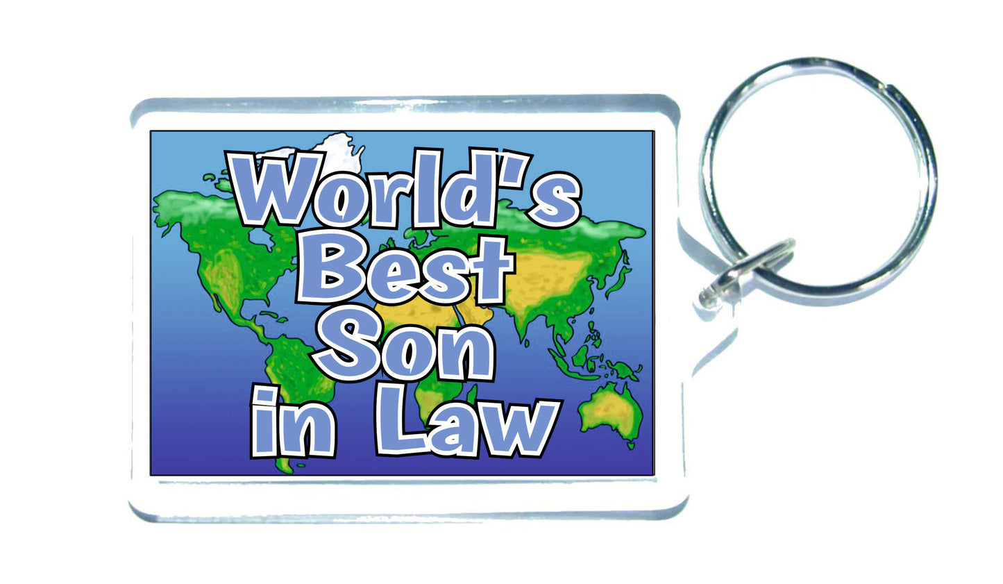 Son in Law Keyring Gift - World's Best Son in Law - Fun Novelty Christmas Birthday Present