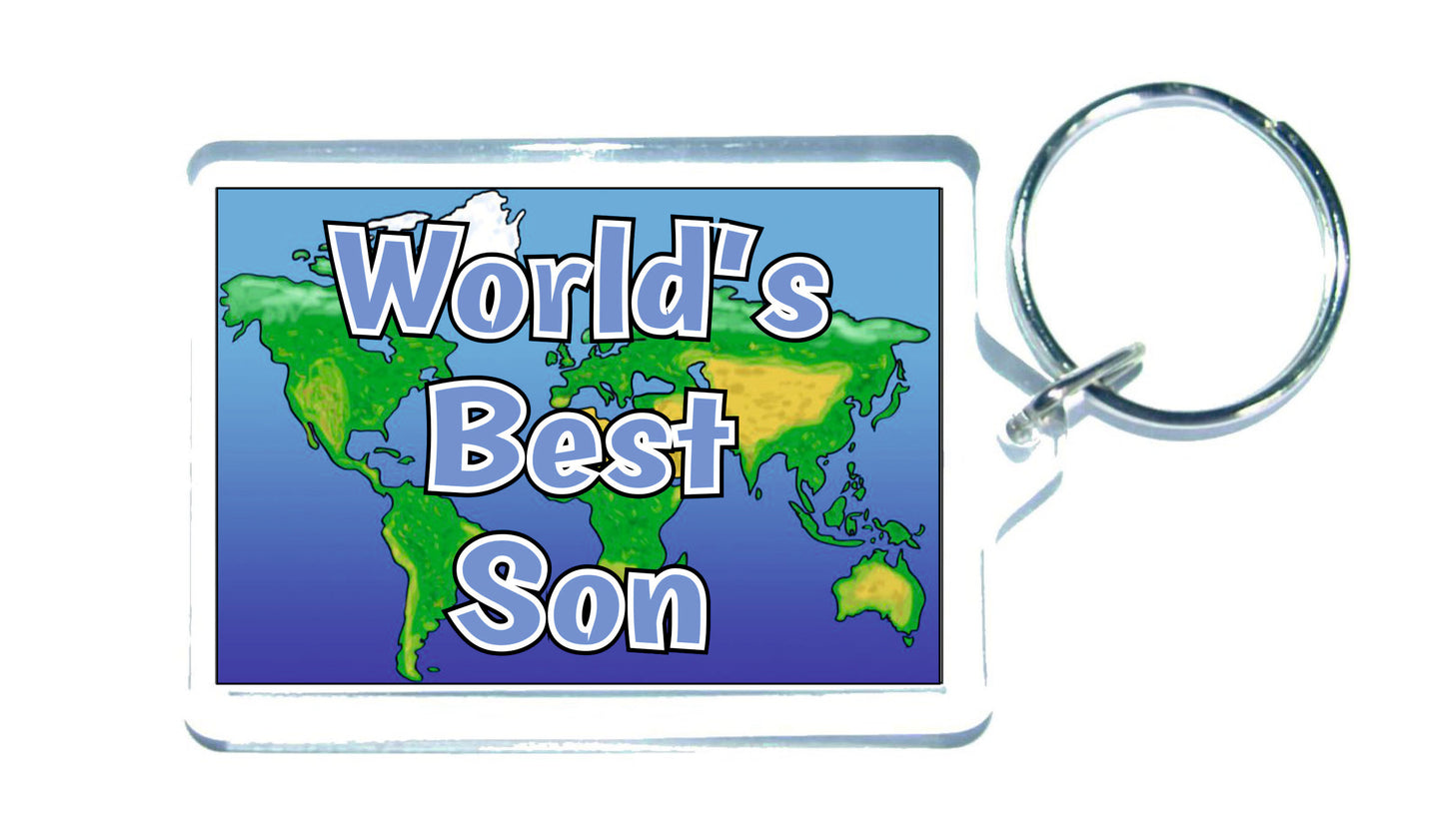 Son Keyring Gift - World's Best Son - Fun Novelty Christmas Birthday Present