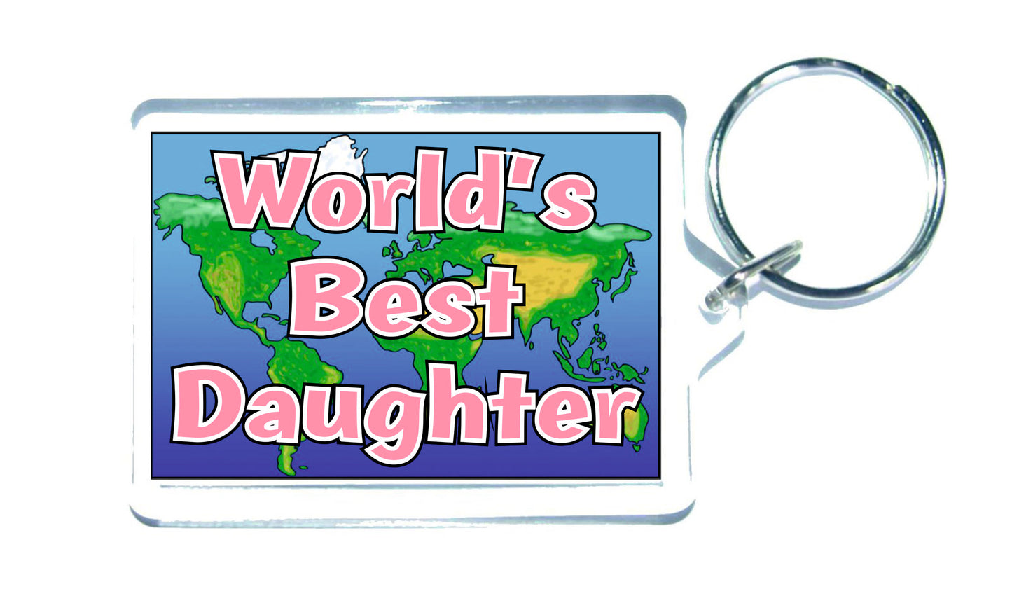 Daughter Keyring Gift - World's Best Daughter - Fun Novelty Christmas Birthday Present