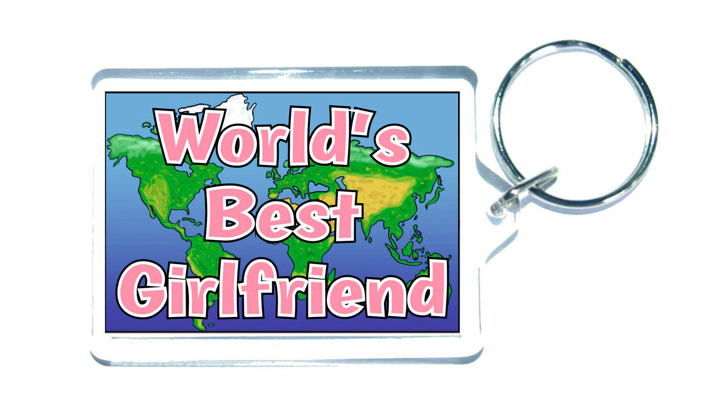Girlfriend Keyring Gift - World's Best Girlfriend - Fun Novelty Christmas Birthday Present