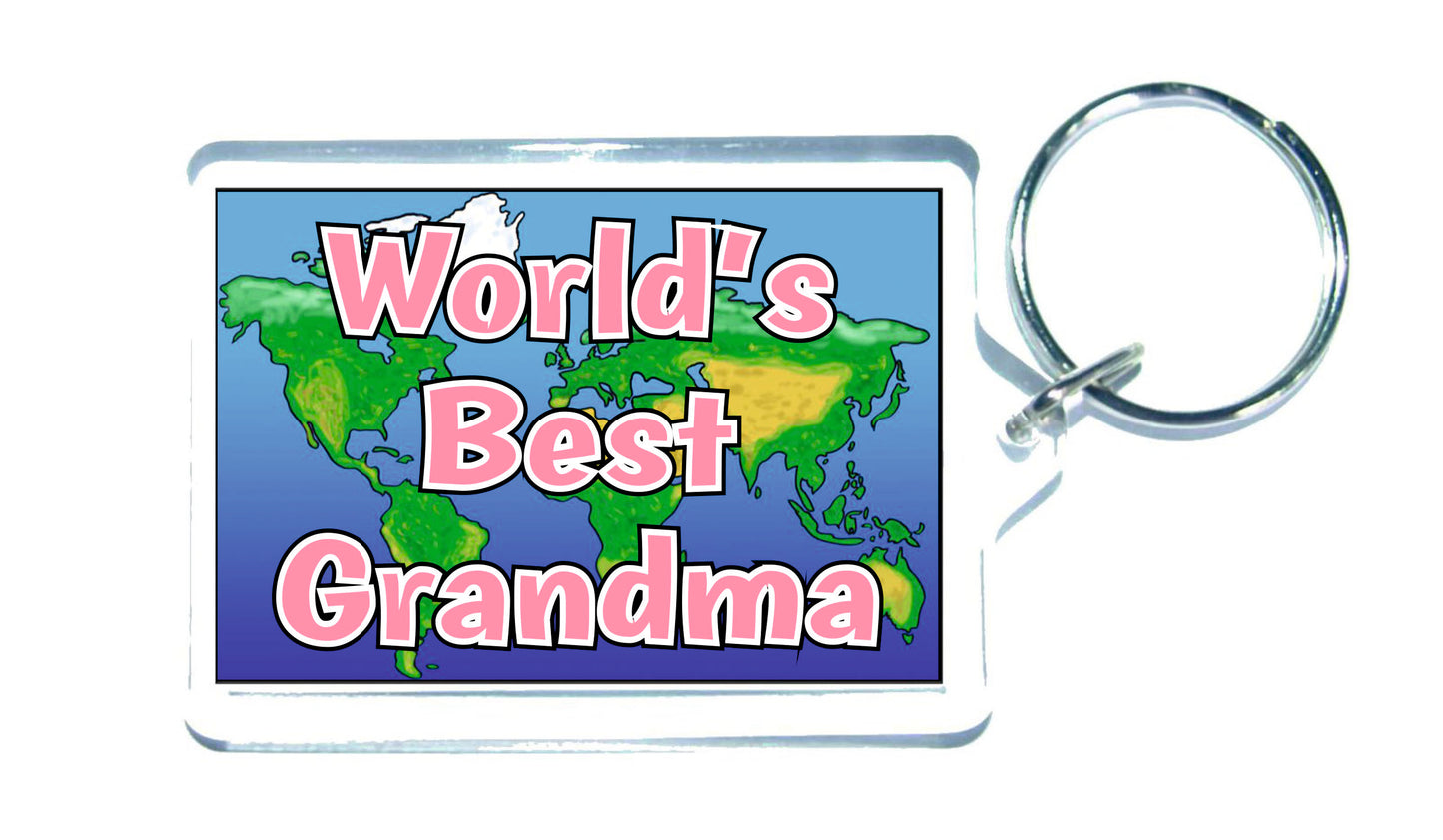 Grandma Keyring Gift - World's Best Grandma - Fun Novelty Christmas Birthday Present