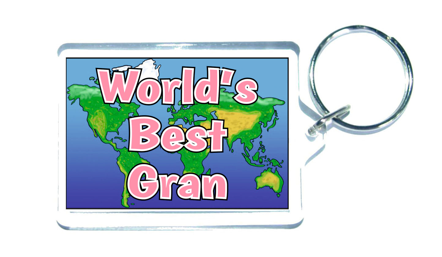 Gran Keyring Gift - World's Best Gran - Fun Novelty Christmas Birthday Present