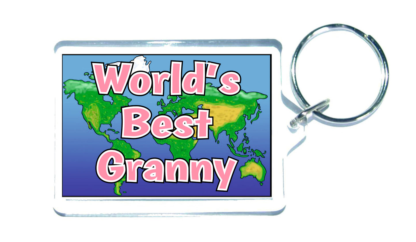 Granny Keyring Gift - World's Best Granny - Fun Novelty Christmas Birthday Present