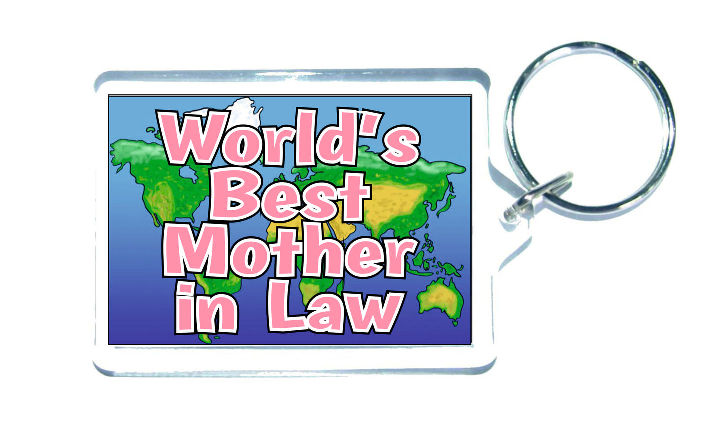 Mother in Law Keyring Gift - World's Best Mother in Law - Fun Novelty Christmas Birthday Present