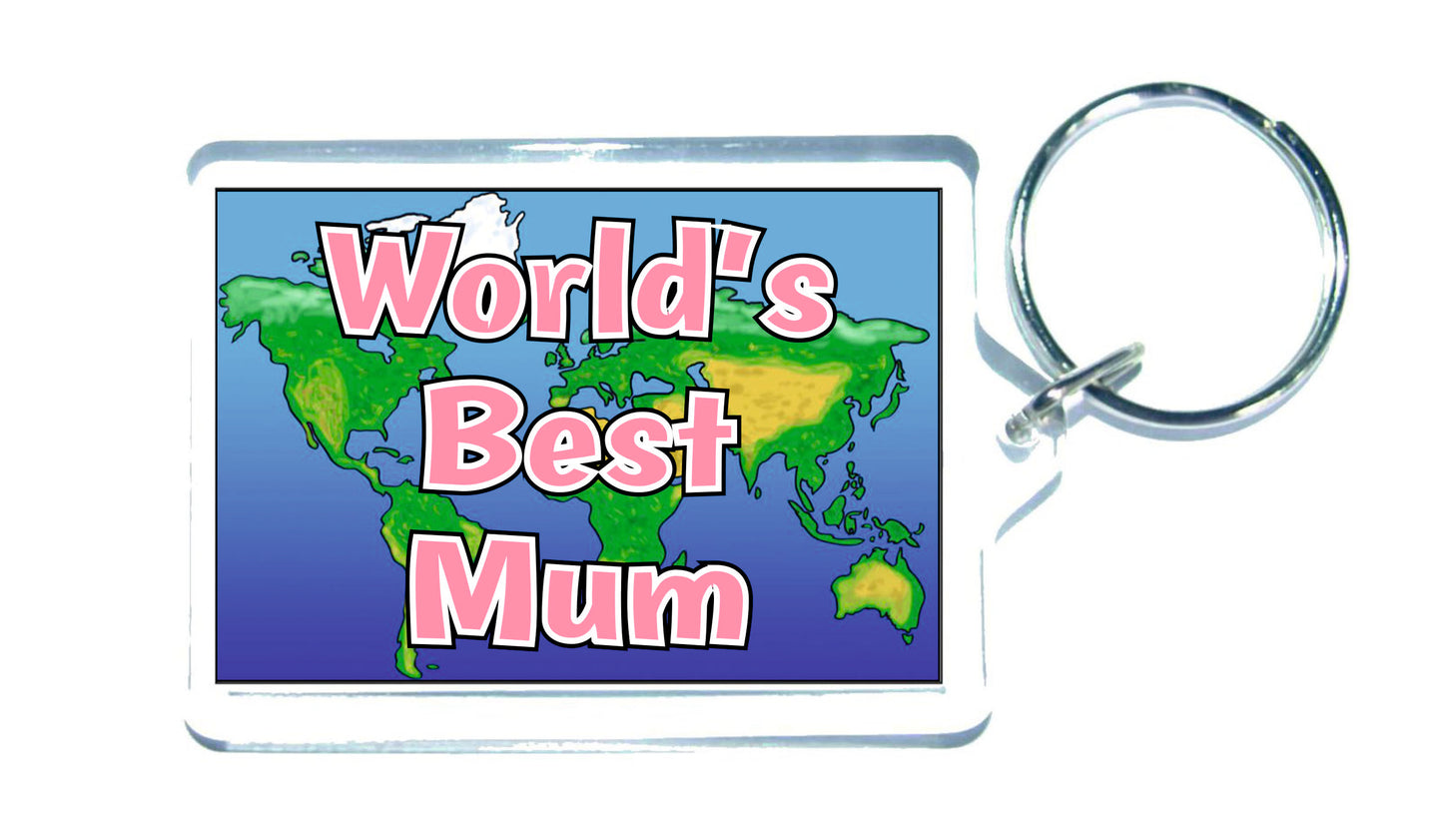 Mum Keyring Gift - World's Best Mum - Fun Novelty Christmas Birthday Present
