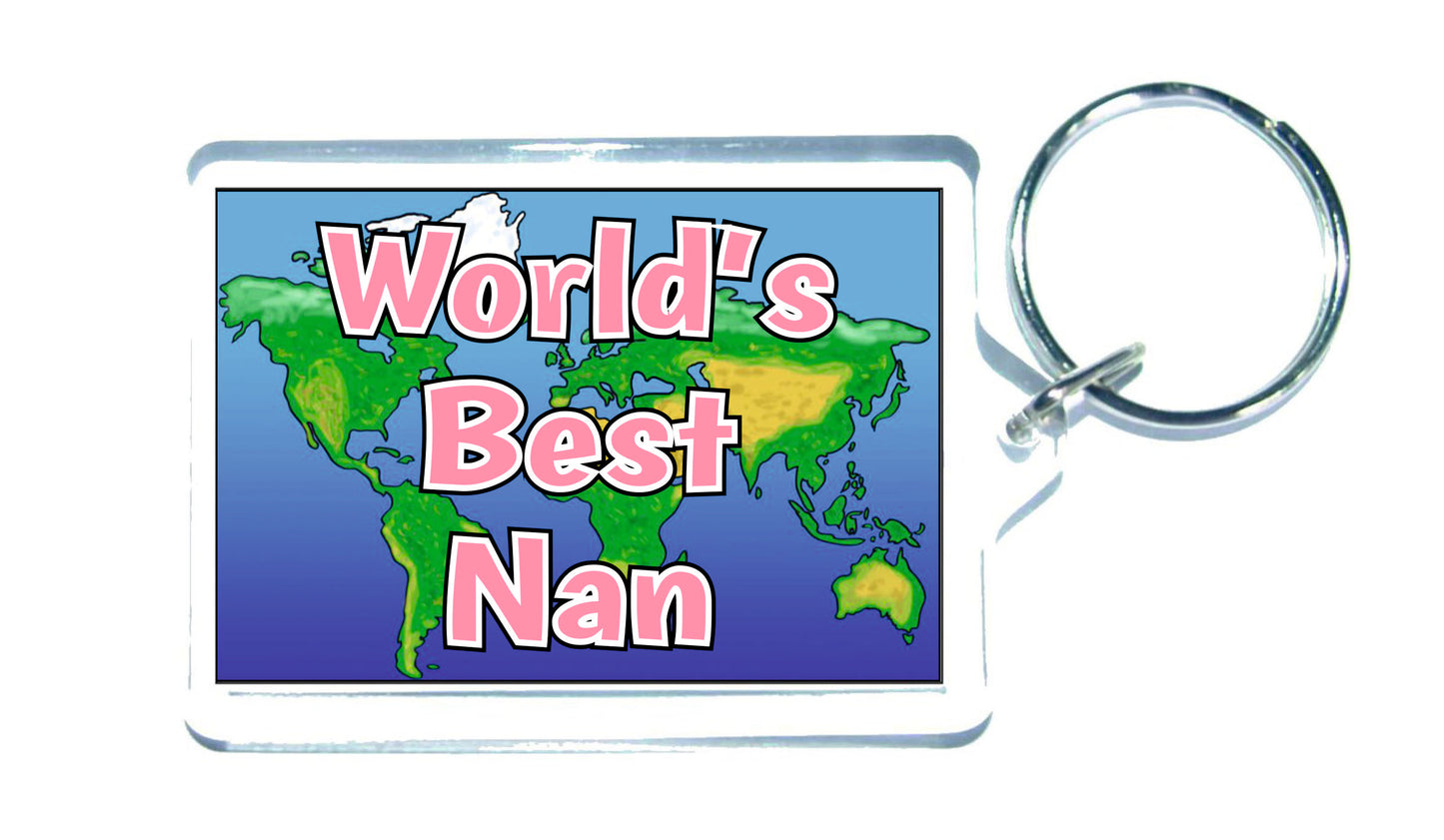 Nan Keyring Gift - World's Best Nan - Fun Novelty Christmas Birthday Present