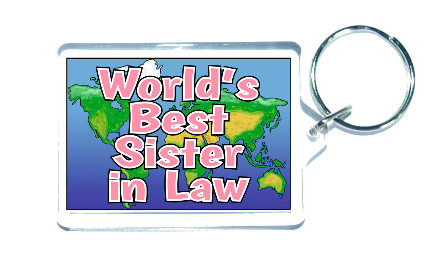 Sister in Law Keyring Gift - World's Best Sister in Law - Fun Novelty Christmas Birthday Present