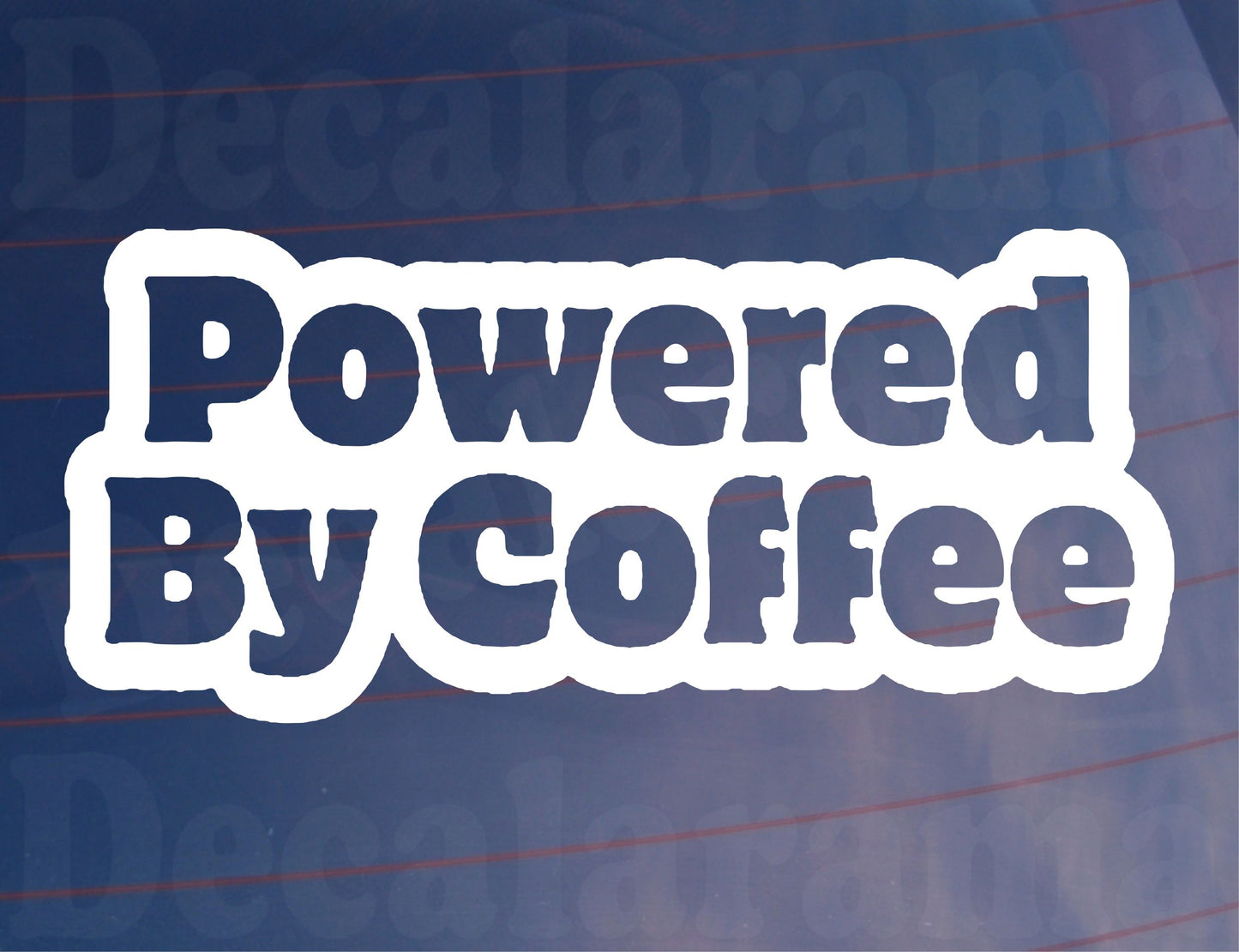Car Sticker Powered By Coffee Novelty Van Window Bumper Boot Door Decal