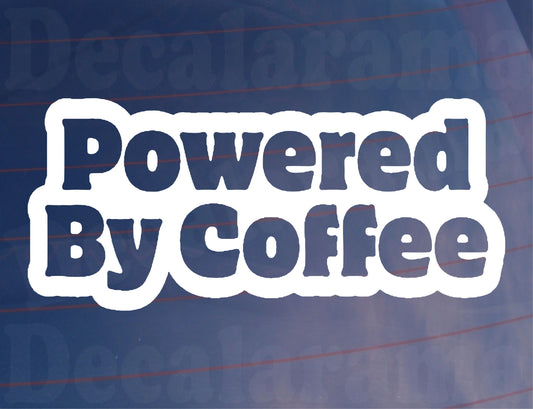 Car Sticker Powered By Coffee Novelty Van Window Bumper Boot Door Decal