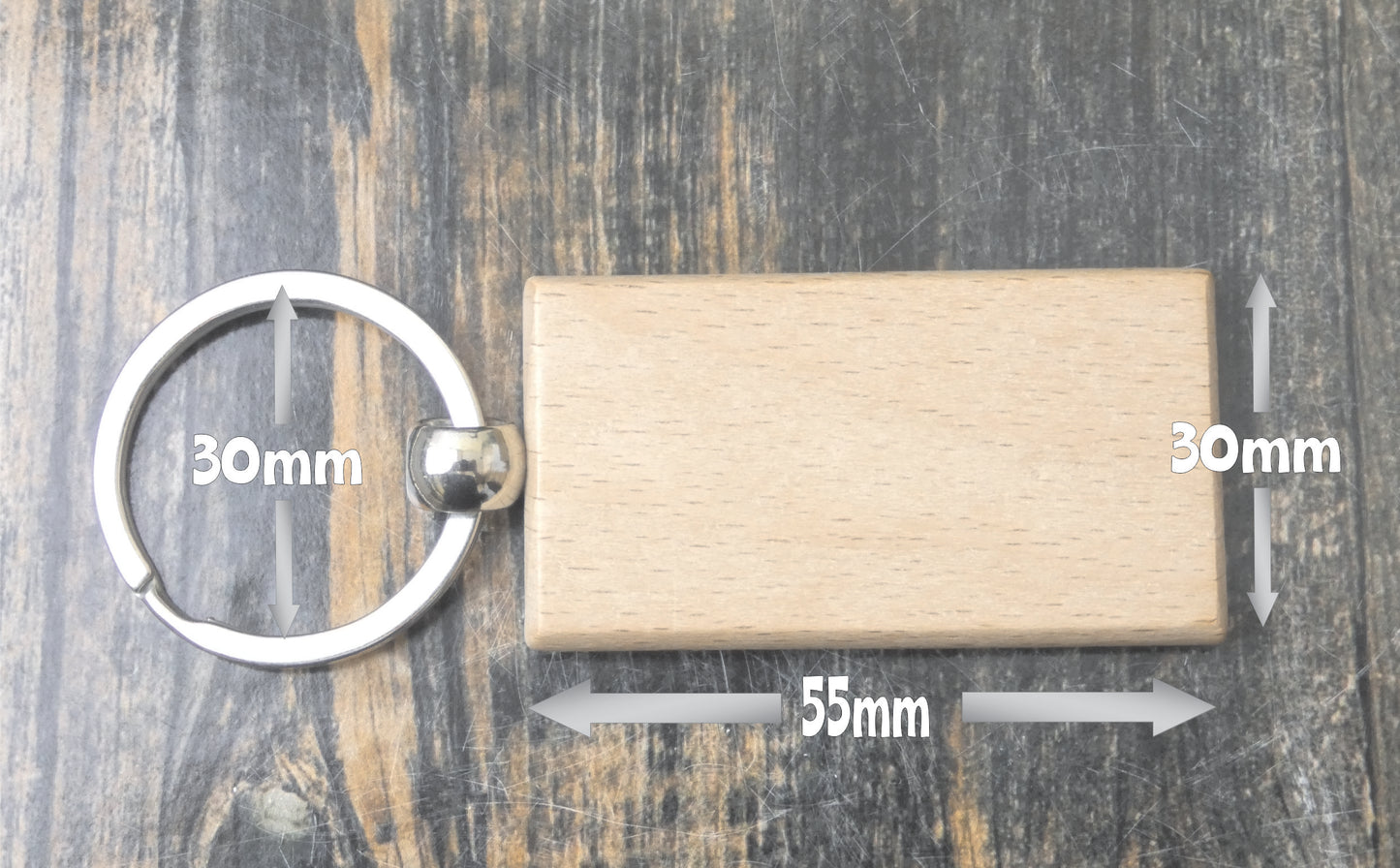 Chihuahua Keyring Gift - I Bloody Love Heart - Cute Engraved Wooden Key Fob Fun Novelty Nice Custom Present