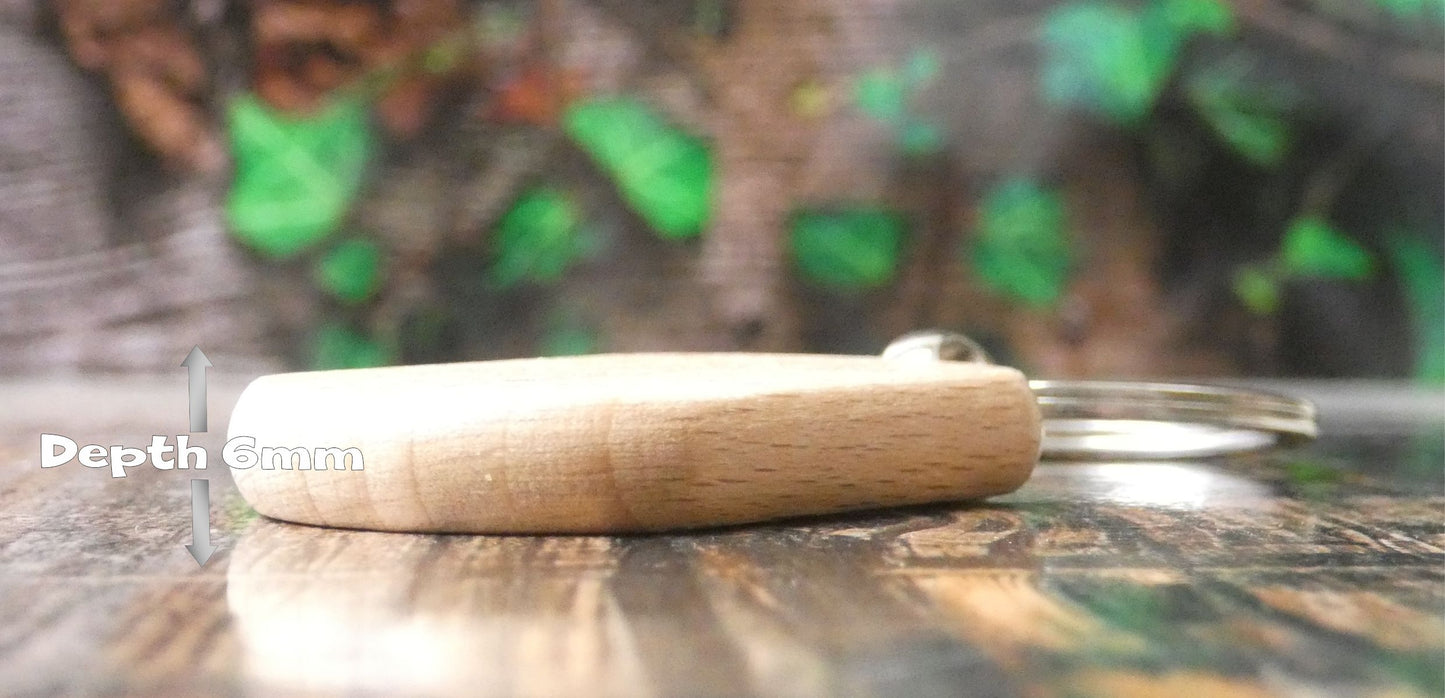 Chihuahua Keyring Gift - I Bloody Love Heart - Cute Engraved Wooden Key Fob Fun Novelty Nice Custom Present