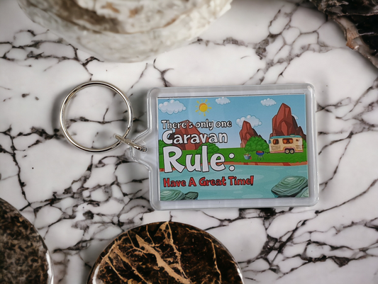 Caravan Keyring - There's Only One Caravan Rule - Fun Cute Gift - Novelty Birthday Present