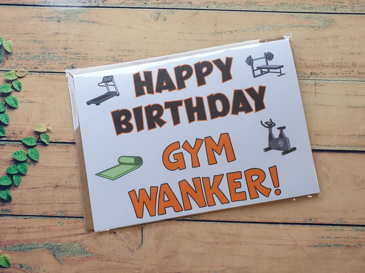 Gym Birthday Card - Happy Birthday Gym Wanker - Funny Cute Rude Joke Greeting Present
