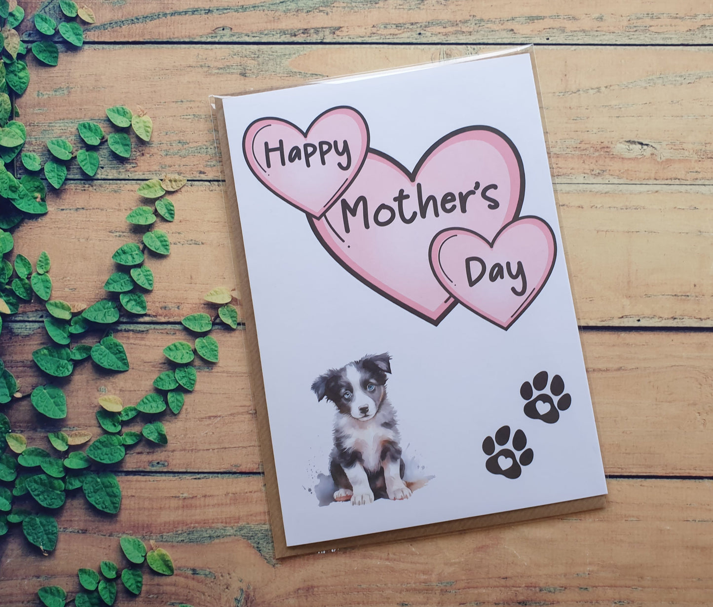 Border Collie Mother's Day Card - Nice Cute Fun Pet Dog Puppy Owner Novelty Greeting Card