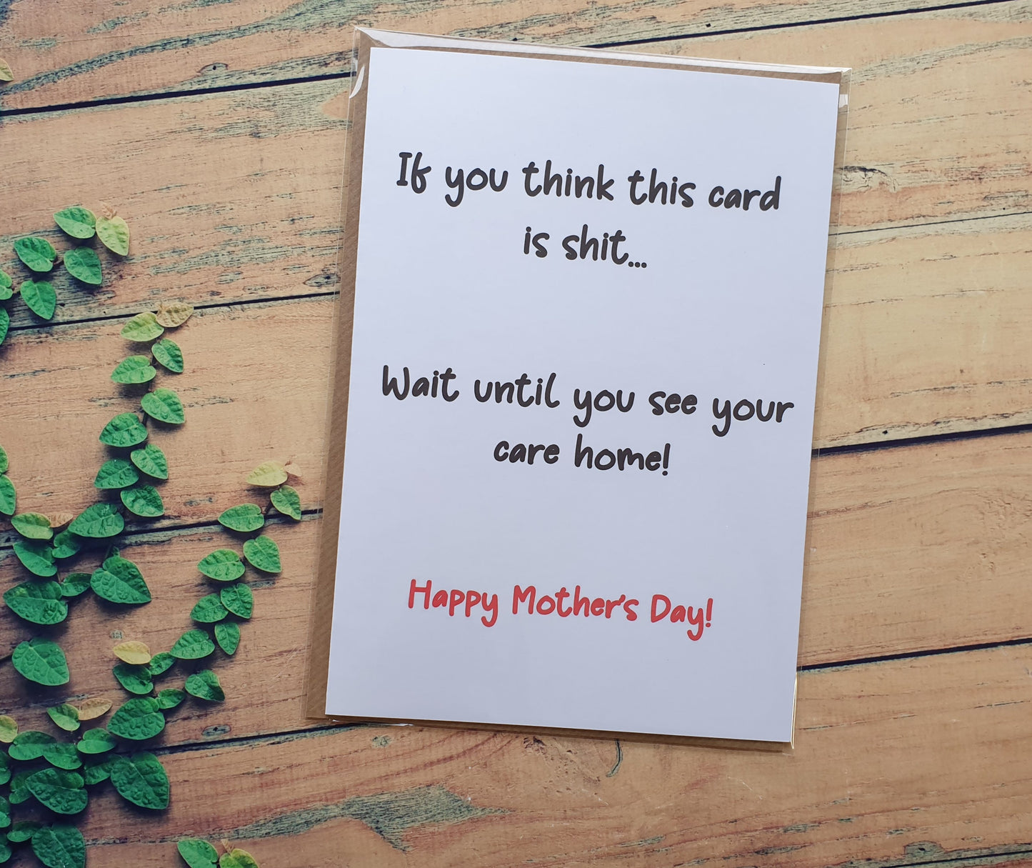 Mother's Day Card If You Think This Is Shit Wait Until You See Care Home Nice Cute Fun Novelty Greeting Card