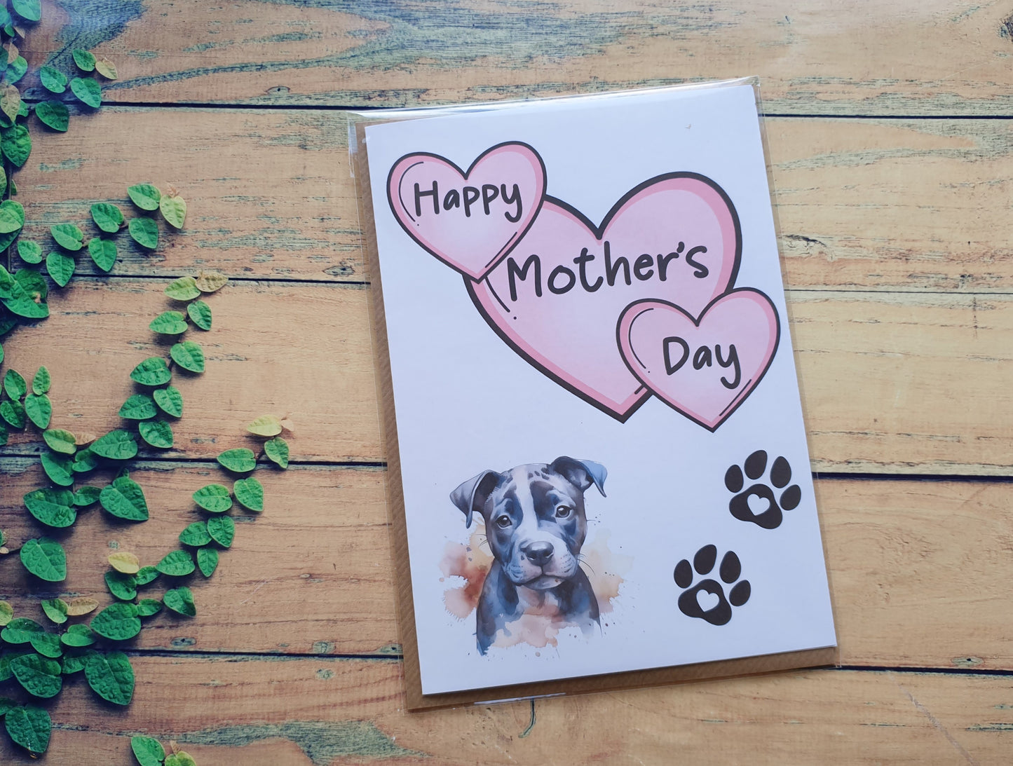 Staffy Mother's Day Card - Nice Cute Fun Pet Dog Puppy Owner Novelty Greeting Card